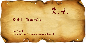 Kohl András névjegykártya