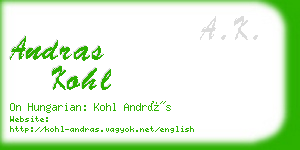 andras kohl business card